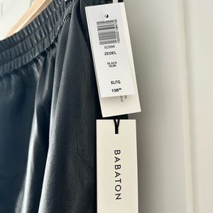 Black Faux Leather Jogger